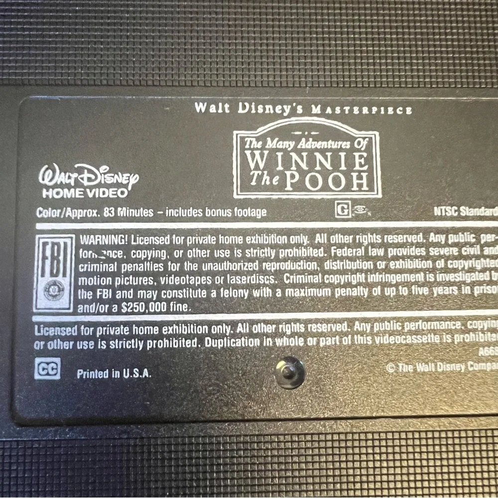 Disney's Winnie the Pooh and Tigger Movie VHS Set - Colorful Covers